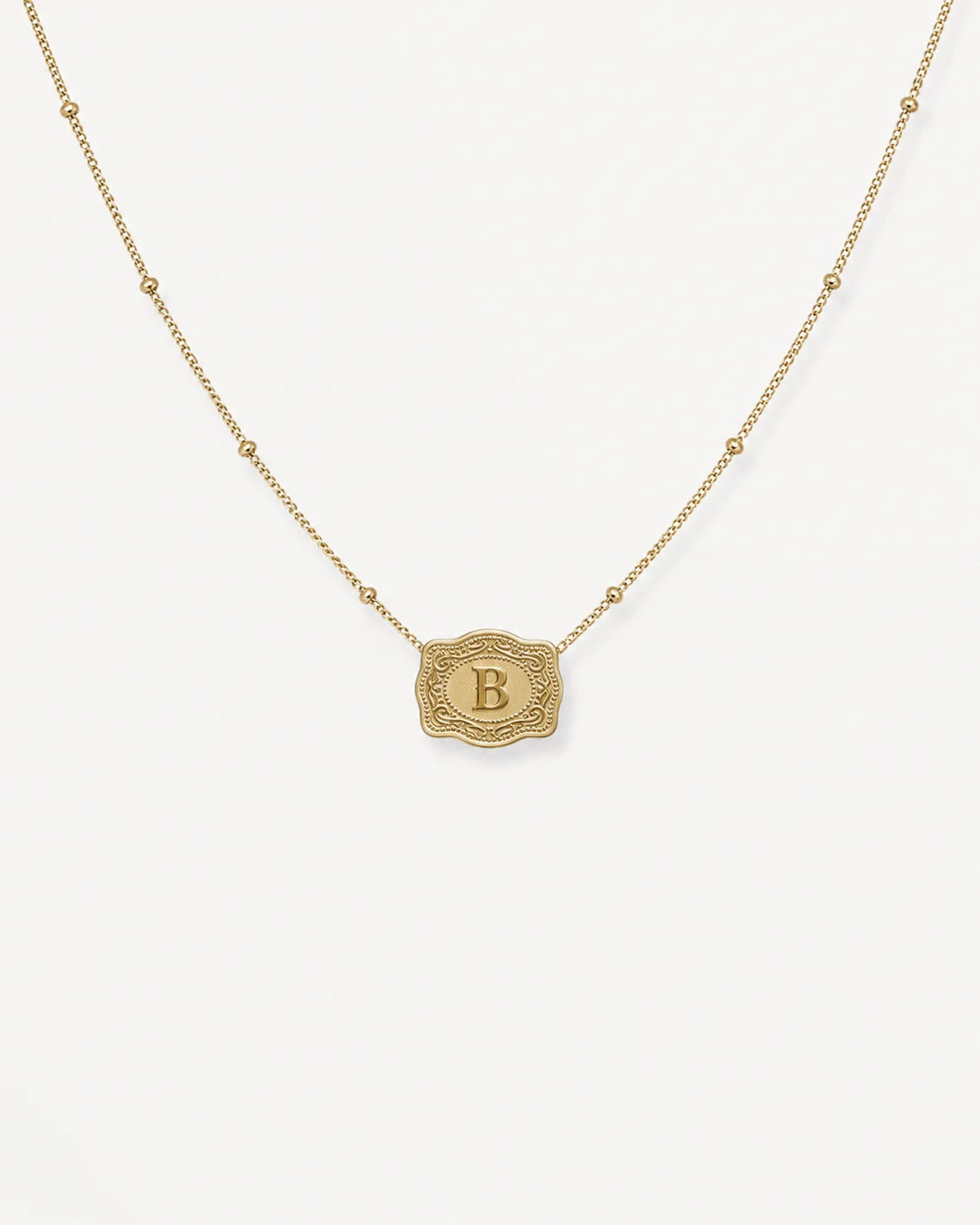 Mini Belt Buckle Initial Necklace