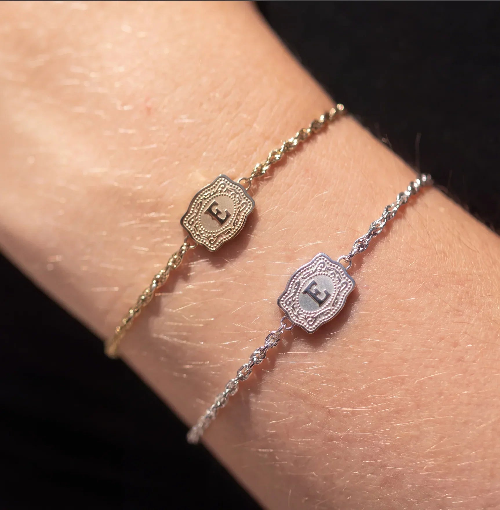 Mini Belt Buckle Initial Bracelet